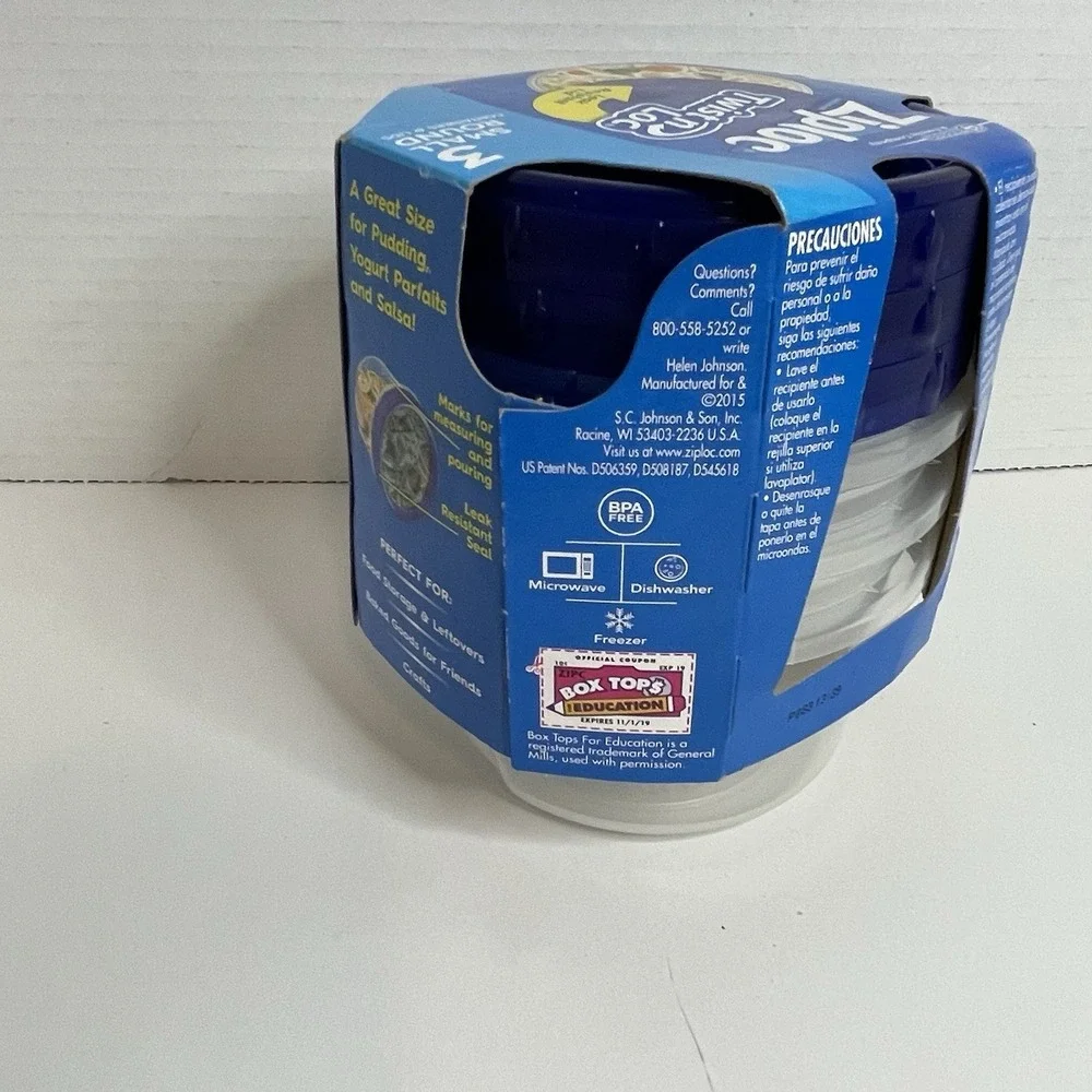 Ziploc Twist n Lock Loc 3-Pack Small Round Plastic Containers + Lids 1 Pint NEW!